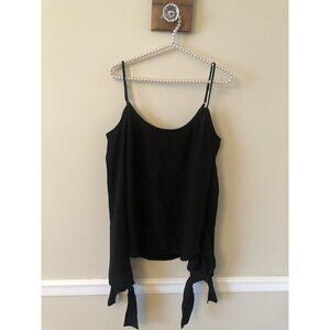 NWT BCBG MAXAZRIA Womens Size Medium Black Nicholette Cold Shoulder Blouse